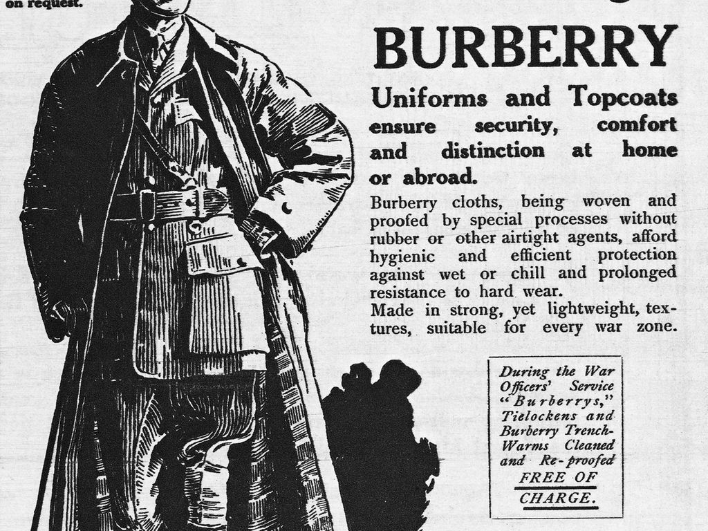 Ad for Burberry's Service Outrigs, 1918. Getty Images