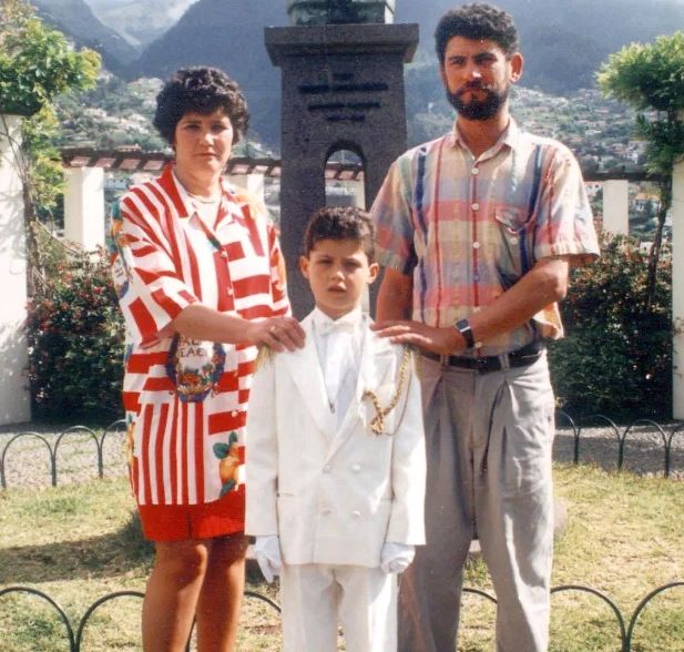 Ronaldo with his parents in Madeira apartment
