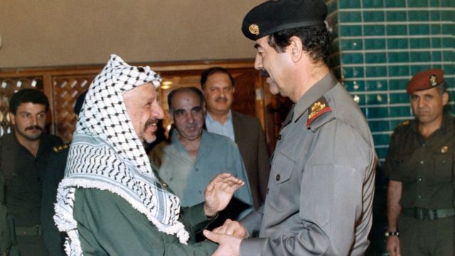 The Palestinians were deported from Kuwait, after Arafat supported Saddam Hussein