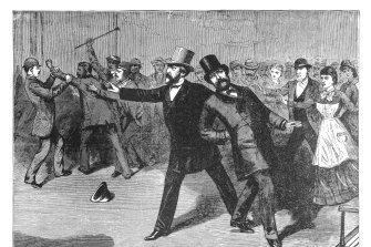 The shooting of President Garfield in 1881. He later died of his wounds.