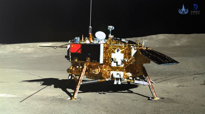 China's Chang'e-4 lander on the lunar surface. Photo credit: CNSA / CLEP