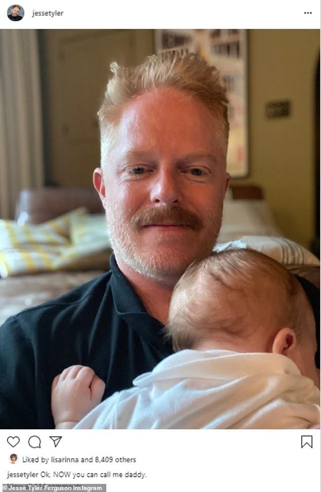 New Dad: Jesse and Justin have spent a lot of time around the house since welcoming their first child, three-month-old son Beckett Mercer, on July 7th. Jesse and Beckett pictured on October 10th