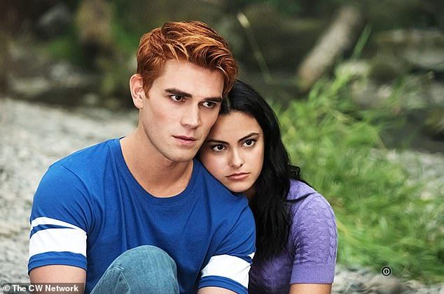 Archie and Veronica: Apa is filming the fifth season of the CW drama Riverdale in Canada with fellow cast members Lili Reinhart, Cole Sprouse, Camila Mendes (pictured) and others
