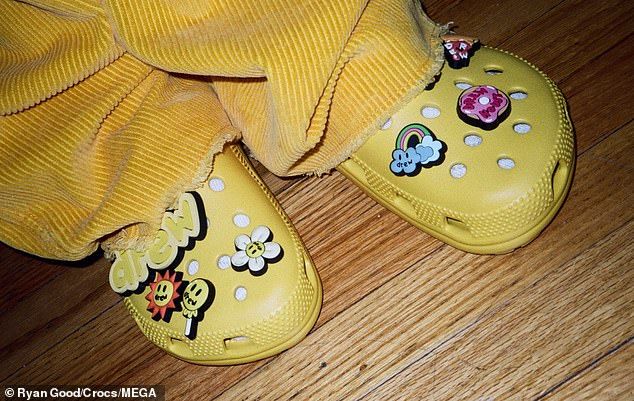 Inspired: The classic Croogs 'Crocs X Justin Bieber with Drew' were made in the typical yellow shade of his clothing brand Drew House