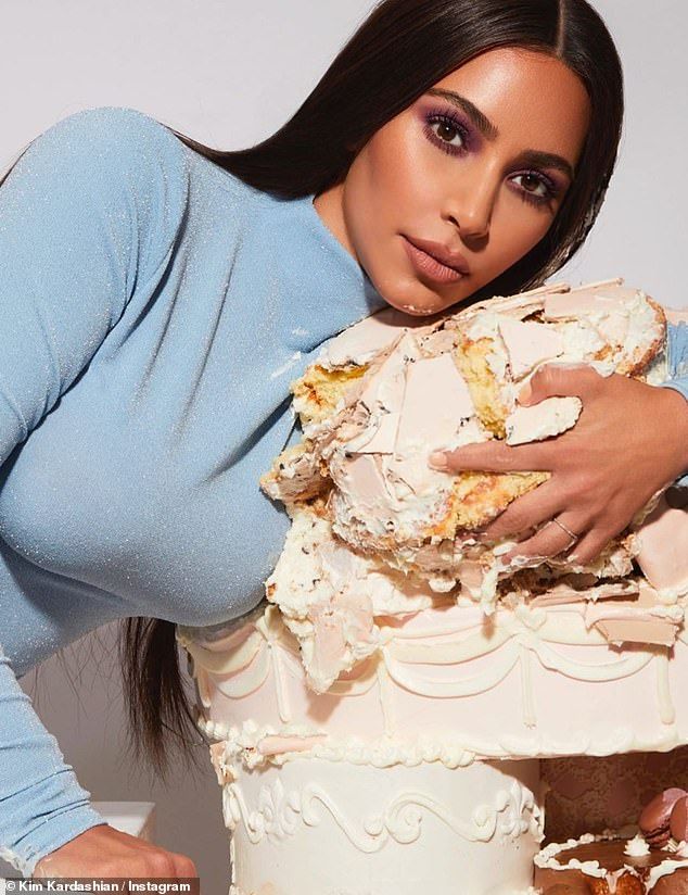 Sweet Treat: She used to tease the outfit with this attitude when she was hugging a cake