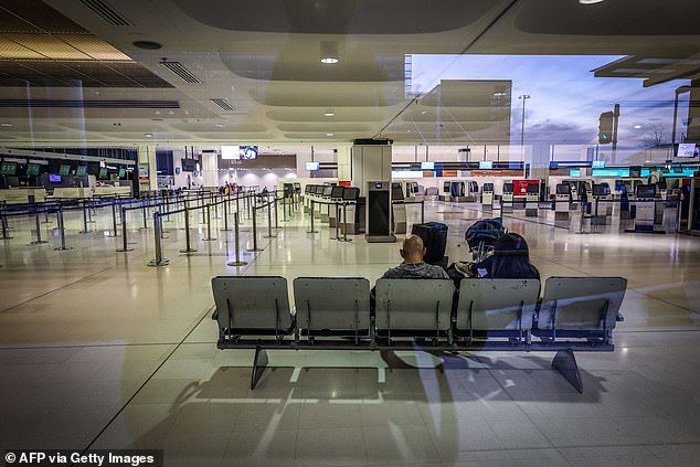 The overseas ban on Australians was introduced in March as non-nationals and non-residents were also prevented from entering the country to slow the spread of the coronavirus. An abandoned Sydney International Airport is pictured
