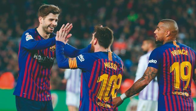 Lionel Messi and Gerard Pique - Barcelona - La Liga