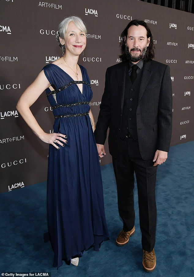 Previous: Alexandra and Keanu have a long history in which they first worked together on an adult picture book, Ode to Happiness, in 2011. Pictured in November 2019