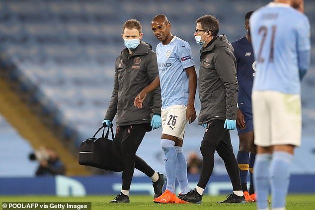 Fernandinho also took off against Porto and Guardiola claimed he could be out for six weeks