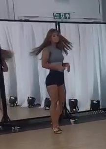 The star skipped her 45-minute lunch break to practice her dance moves