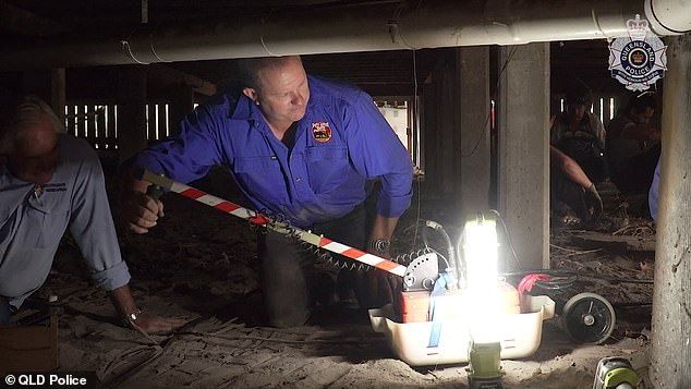 The forensic police removed decades of rubble from under the house on Thursday and scanned it underground with ground penetrating radar.