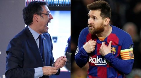 Leo Messi and Joseph Maria Bartomeu. The flea can not stand it (Reuters)