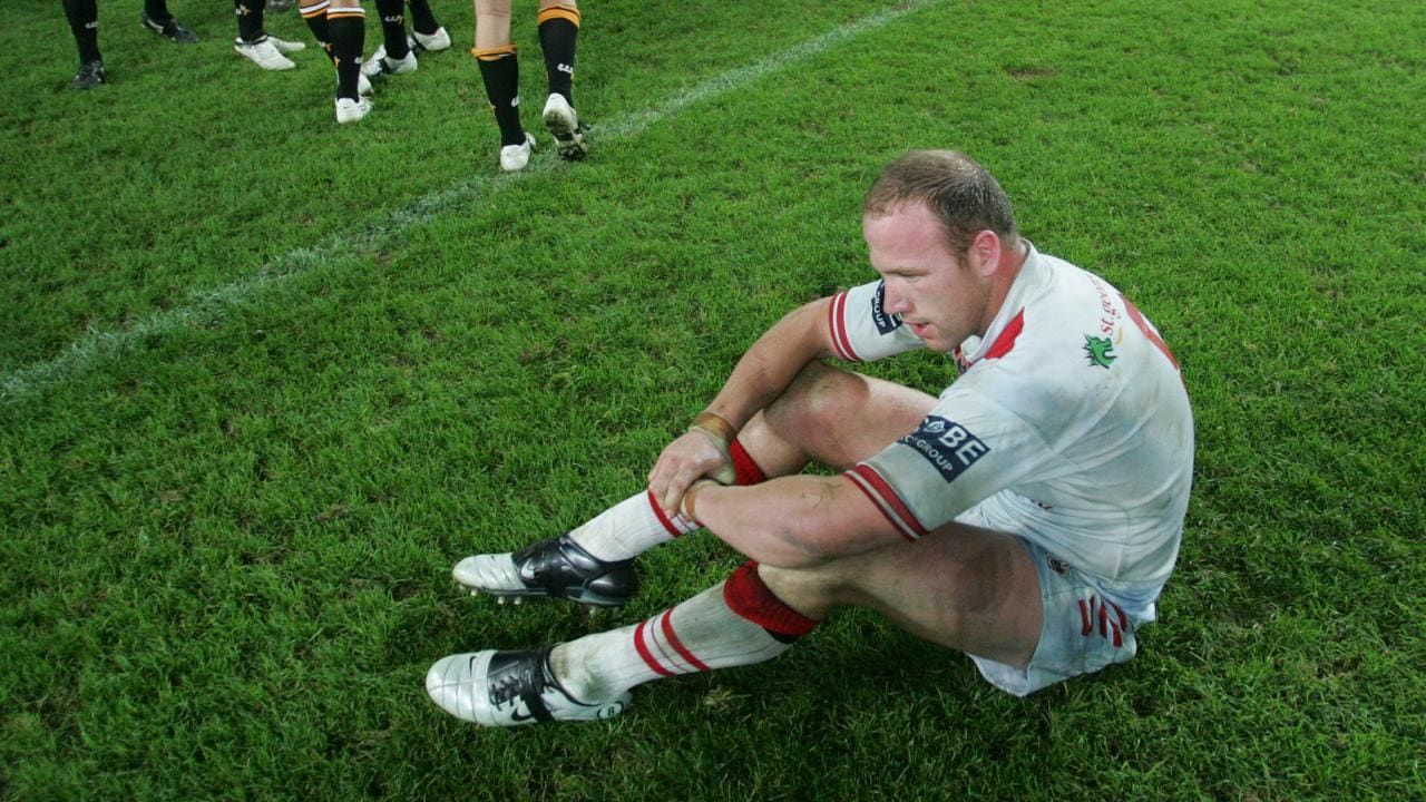 A crushed Luke Bailey after the 2005 pre-finals.