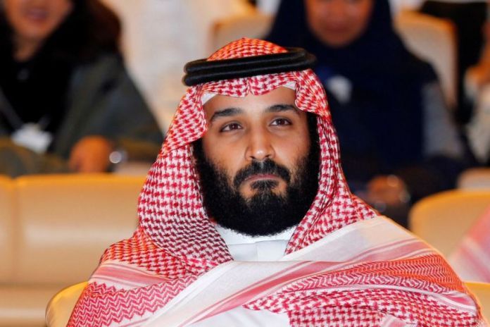 The Saudi Crown Prince Mohammed bin Salman is in the audience of the Future Investment Initiative conference.