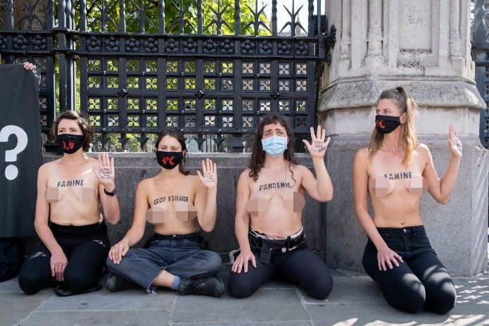 Carrie's friend Kay Michael (second from left) became an Extinction Rebellion protester
