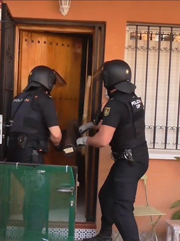 The Spanish police broke into his home