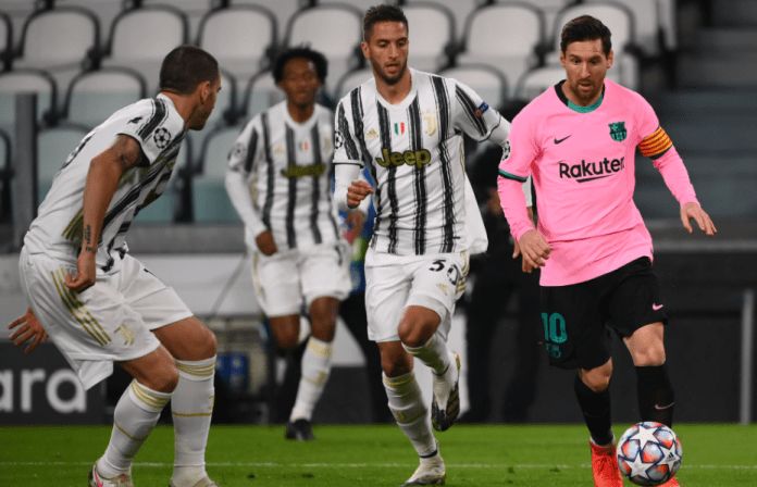 Lionel Messi in the Barcelona-Juventus match in the Champions League