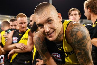 Richmonds Dustin Martin showed another performance in the big final win against Geelong on Saturday night, which won the match.