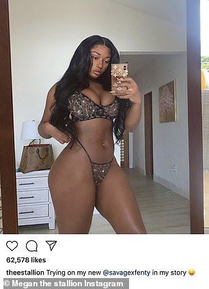 Megan Thee Stallion also recently posted a selfie wearing gifted lingerie