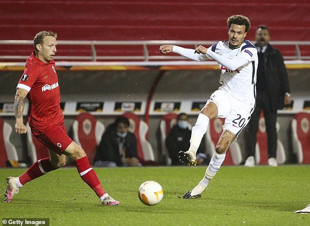 Dele Alli (right) went missing against Antwerp on Thursday before becoming addicted at halftime