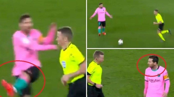 Watch .. Messi escapes expulsion after an unusual act with the referee