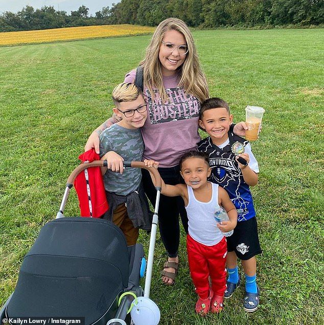 Growing Family: Kailyn is the mother of Isaac, 10, Lincoln, six, Lux, three and their three-month-old baby Creed