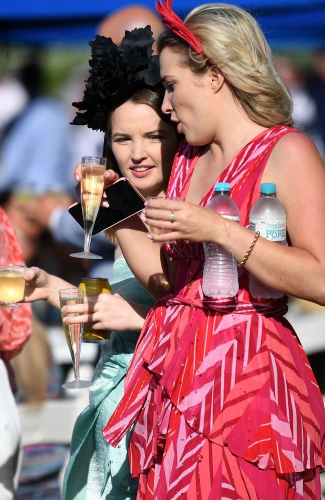 One water, one wine at Doomben Racecourse in Brisbane. Image: NCA NewsWire / Dan Peled