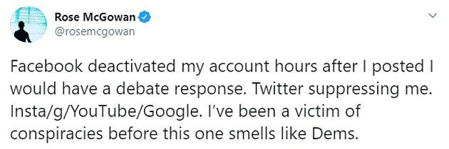 The 47-year-old actress and #MeToo activist made the claims in a Twitter post on Friday morning