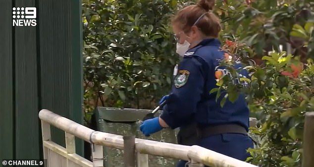 Investigators have not confirmed whether the two shootings are linked or whether they are part of a separate affair (pictured, a coroner examines the scene).