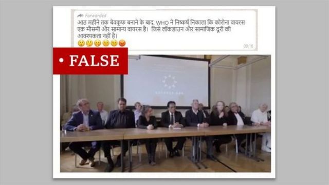 Misleading post in Hindi promoting false advice attributed to the World Health Organization