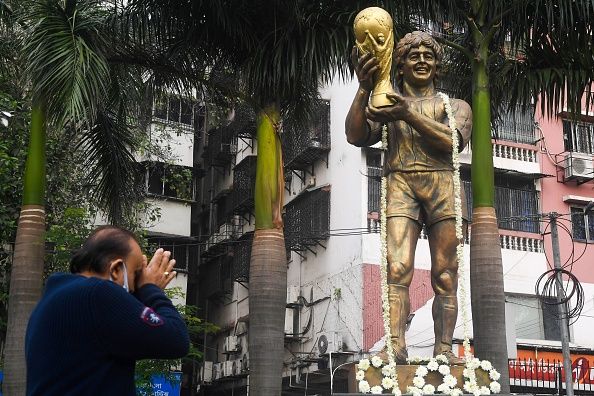 A statue of Diego Maradona in India