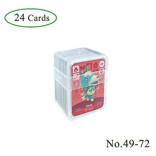 24 pieces NFC Tag Game Cards for Animal Crossing, (# 49-# 72). Botw Card Cards with Crystal Sleeve Compatible with Nintendo Switch / Wii U