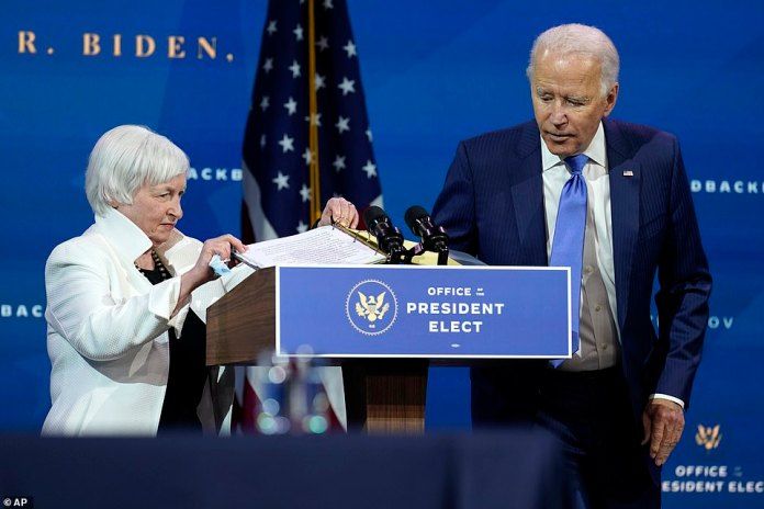 Where is my mask? Joe Biden must have shot the lectern as he handed his hand to Janet Yellen, who, if confirmed, will go down in history as the first female Treasury secretary