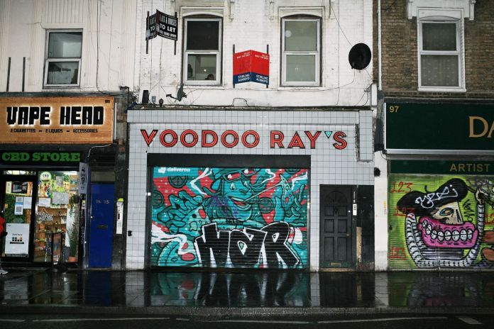 Voodoo Rays on Kingsland Road, Dalston, closed during coronavirus lockdown in London