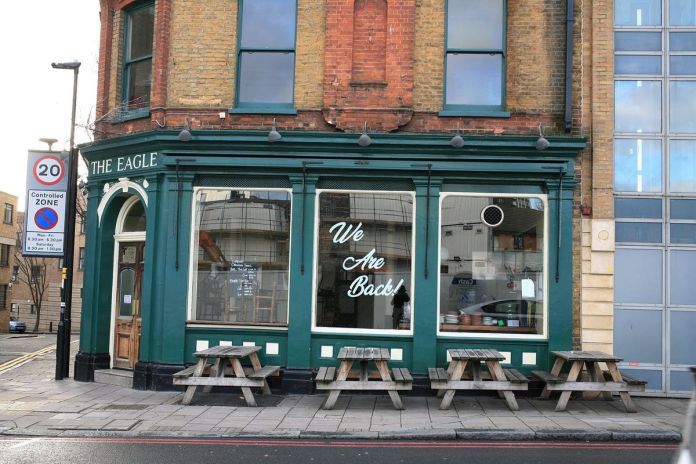 One of the country's original gastropubs, The Eagle in Farringdon, closed amid coronavirus lockdown in London