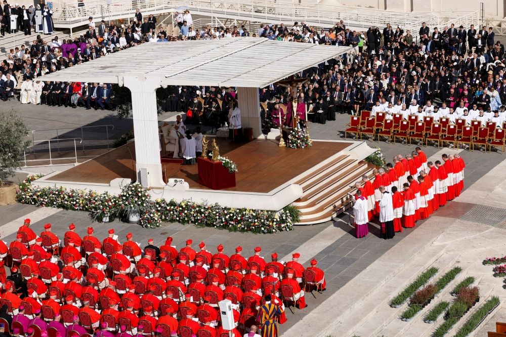 A general view of Pope Francis leading a consistory ceremony to elevate Roman Catholic prelates to the rank of cardinal, in Saint Peter’s square at the Vatican, September 30, 2023. — Reuters pic
