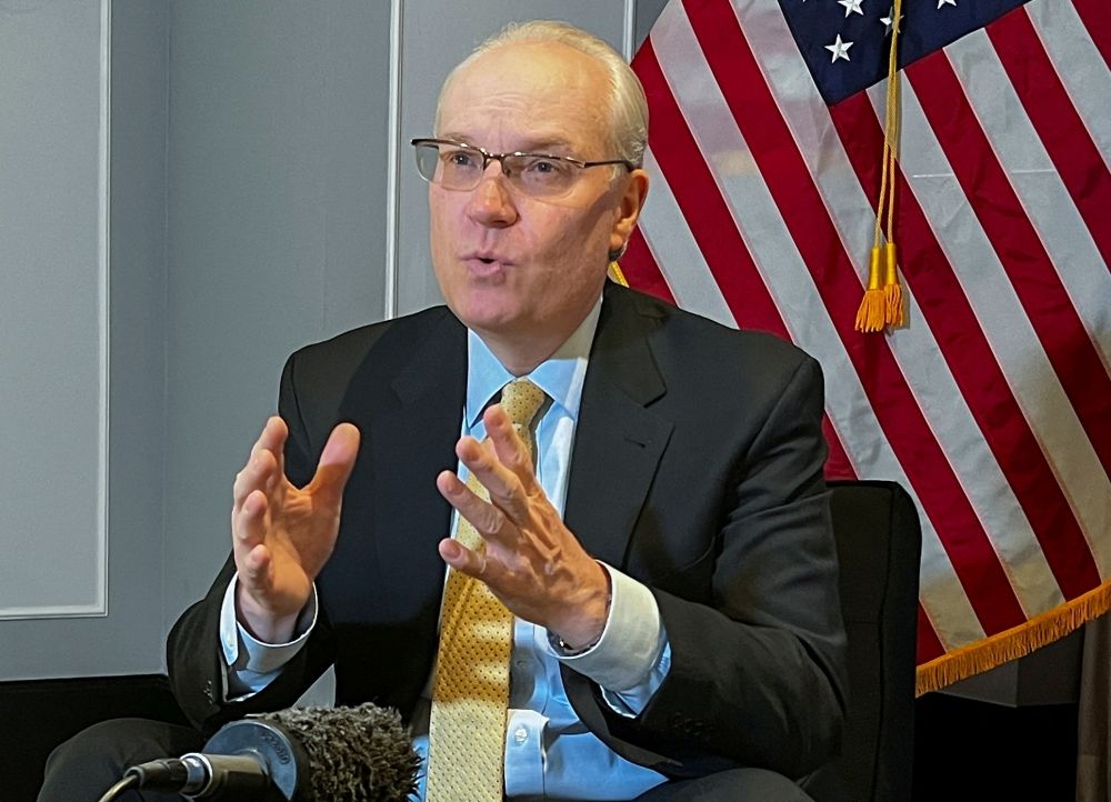 US Special Envoy for Yemen Tim Lenderking attends an interview with Reuters in Amman April 2, 2022. — Reuters pic