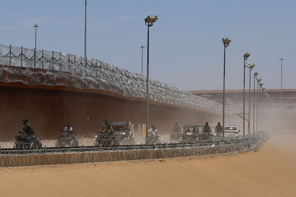 US military establishes second enforcement zone on Mexico border as Trump ramps up immigration crackdown U.S. Border Patrol agents tour the El Paso, Texas, border with Mexico alongside Department of Homeland Security Secretary Kristi Noem as US President Donald Trump completes his first 100 days in office, seen from Ciudad Juarez, Mexico April 28, 2025. — Reuters pic
