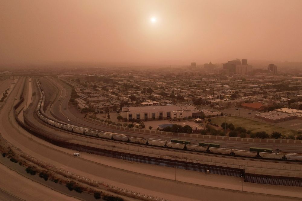 A drone view of the border between Mexico and the United States as U.S. President Donald Trump completes his first 100 days in office, seen from Ciudad Juarez, Mexico April 28, 2025. — Reuters pic