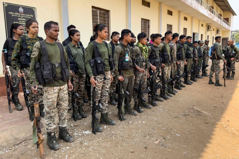 District Reserve Guard (DRG) personnel taking part in a simulation exercise. — AFP pic