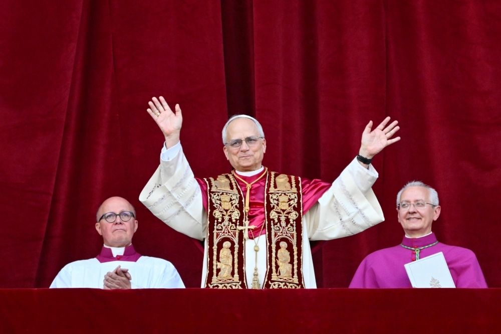 ‘A blessing’: First-ever American pope embraced by US Catholics as a sign of hope Newly elected Pope Leo XIV, Robert Prevost from the main central loggia balcony of the St Peter's Basilica for the first time, after the cardinals ended the conclave, in The Vatican May 8, 2025. Robert Francis Prevost became the first pope from the United States on May 8, 2025, picking the papal name Leo XIV after cardinals from around the world elected him leader of the world's 1.4 billion Catholics. — AFP pic