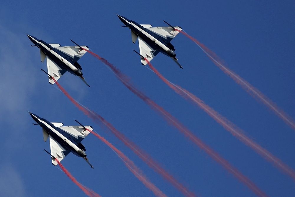 India-Pakistan air clash puts Chinese weapons to the test — and the world is watching China's J-10 fighter jets from the People's Liberation Army Air Force August 1st Aerobatics Team perform during a media demonstration at the Korat Royal Thai Air Force Base, Nakhon Ratchasima province, Thailand, November 24, 2015. — Reuters pic