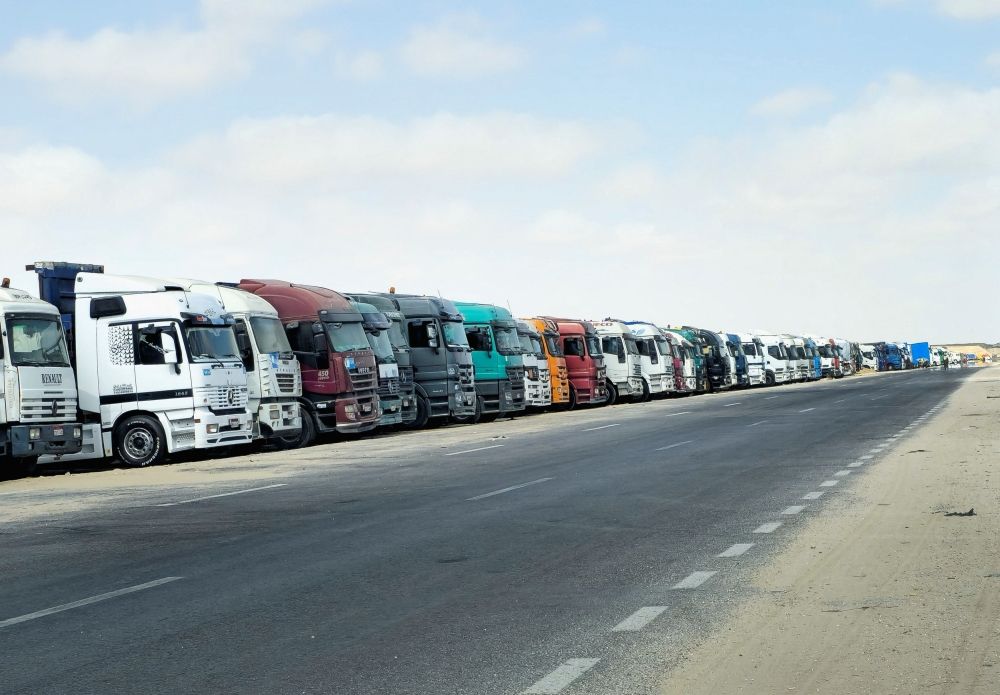 Trucks loaded with humanitarian aid for Gaza continue to wait in Al Arish to enter through the borders, in the North Sinai city of Al Arish, Egypt, May 19, 2025. — Reuters pic