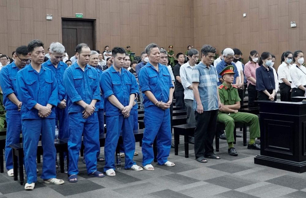 Vietnam jails 23 over illegal rare earths mining, $30m worth sold to China Defendants stand during their trial for illegal exploitation and exports of rare earths at the People's Court in Hanoi on May 21, 2025. A Vietnamese court on May 21 gave jail terms to 23 officials and business people over the illegal exploitation and export of rare earths. — AFP pic