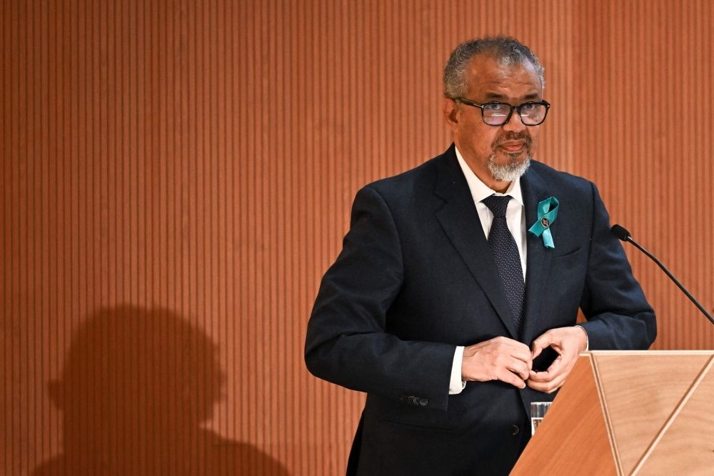 ‘It’s really wrong to weaponise food’: WHO chief fights back tears, begs Israel to show ‘mercy’ in Gaza World Health Organisation (WHO) Director-General Tedros Adhanom Ghebreyesus arrives to deliver his report before delegates during the World Health Assembly in Geneva May 19, 2025. — AFP pic