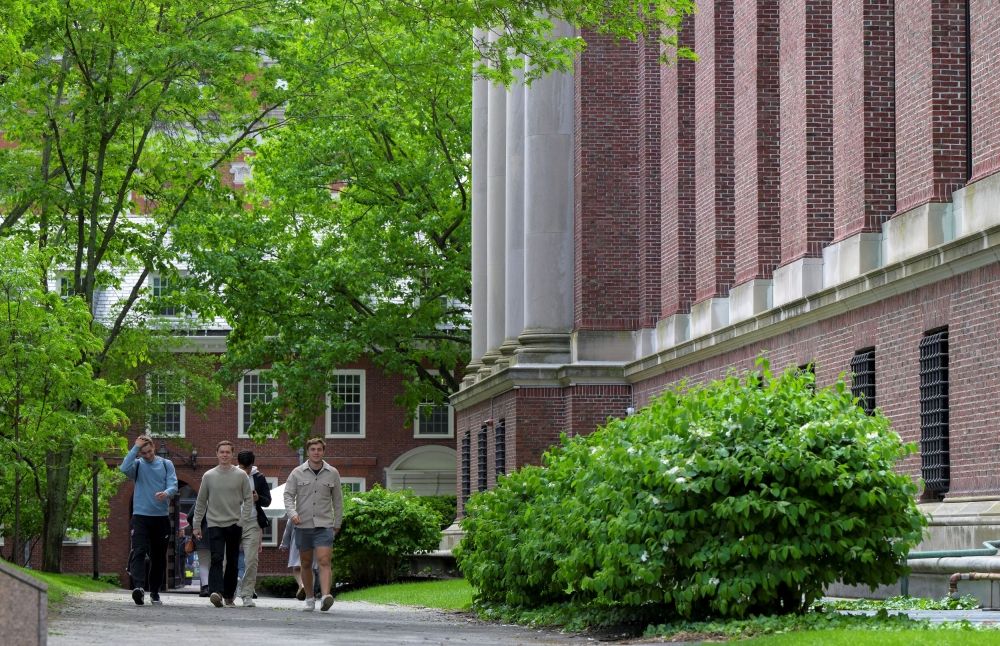 Students walk on the campus of Harvard University in Cambridge, Massachusetts, May 23, 2025. — Reuters pic