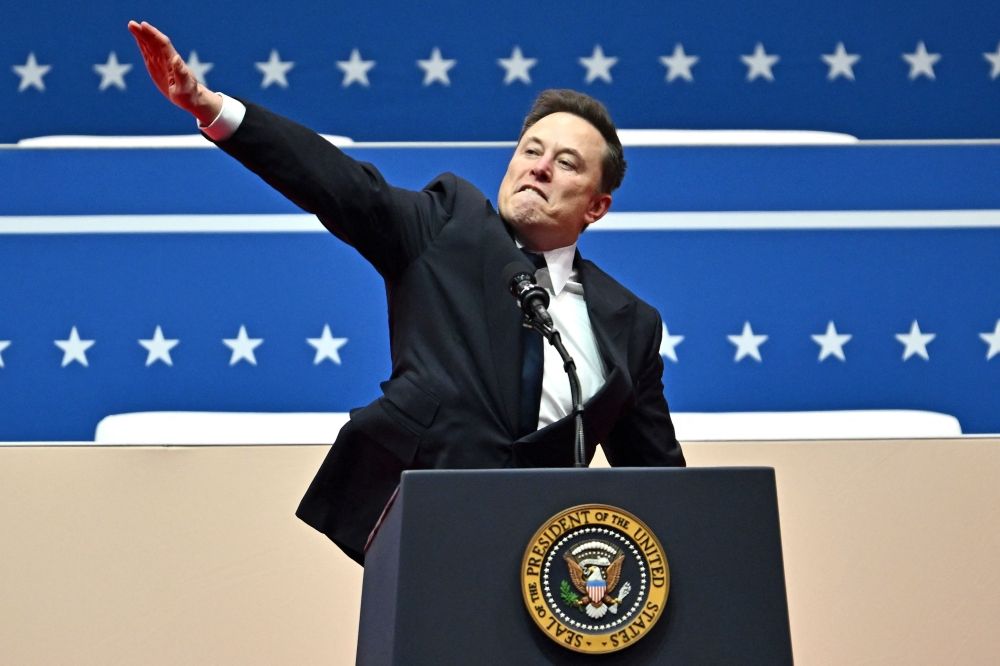 Tesla CEO Elon Musk was alleged to have performed a Nazi salute during the inauguration of US President Donald Trump in Washington, DC, on January 20, 2025. — AFP pic