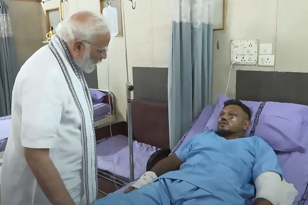 Joy and grief for lone Air India crash survivor as miracle escape contrasts with loss of brother This screengrab of video footage taken and released by the Narendra Modi Youtube Channel on June 13, 2025 shows India’s Prime Minister Narendra Modi (left) meeting with Vishwash Kumar Ramesh, sole survivor of the Air India flight 171 crash, at a hospital in Ahmedabad. — Picture via YouTube/Narendra Modi via Reuters