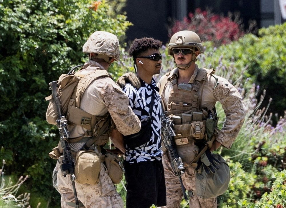 US Marines detain Army veteran in LA as protests over Trump’s policies grow US Marines detain Marcos Leao, a 27-year-old veteran, outside the Wilshire Federal Building after Marines were deployed to Los Angeles, as protests against federal immigration sweeps continue, in Los Angeles, California June 13, 2025. — Reuters pic