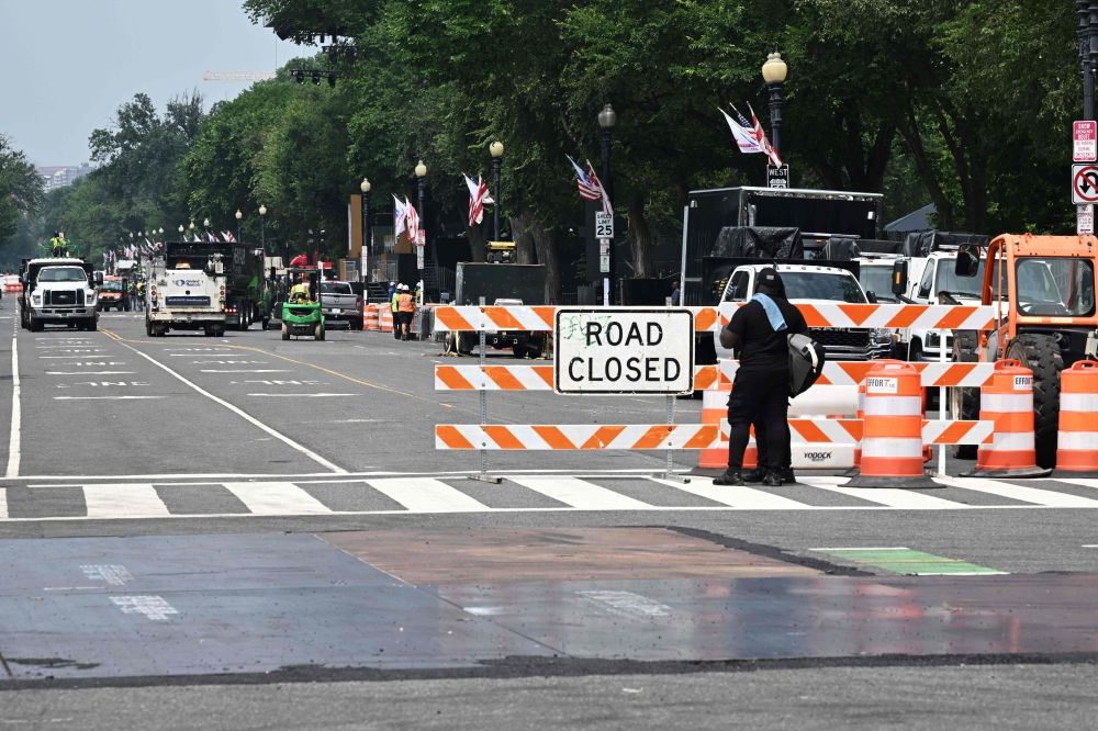 Preparation continues for the Army’s 250th birthday celebration parade in Washington. — AFP pic